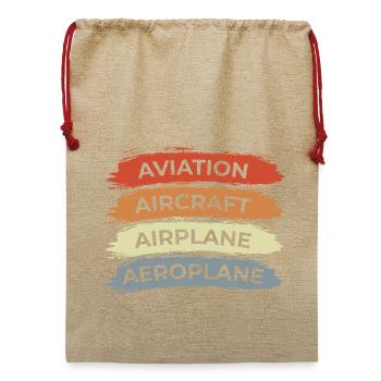 Luftfahrt Flugzeuge Luftfahrzeuge - Jute Weihnachtssack  - Beige - Vorne