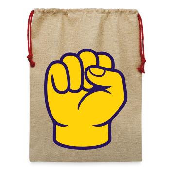 Faust/ Solidarität - Jute Weihnachtssack  - Beige - Vorne