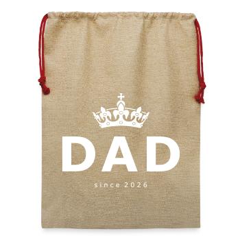 Dad 26 Vater Baby Papa 2026 Vatertagsgeschenk - Jute Weihnachtssack  - Beige - Vorne