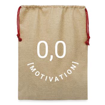 Null Bock,null Motivation, 0,0 Motivation - Jute Weihnachtssack  - Beige - Vorne