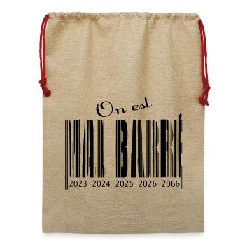 Schlecht durchgestrichener Barcode - Jute Weihnachtssack  - Beige - Vorne
