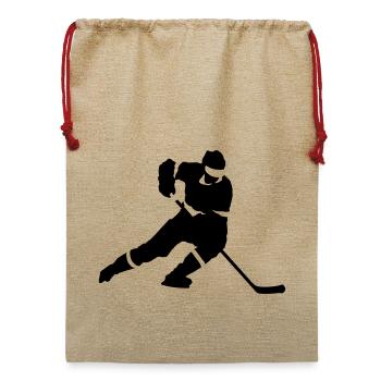Eishockey - Jute Weihnachtssack  - Beige - Vorne