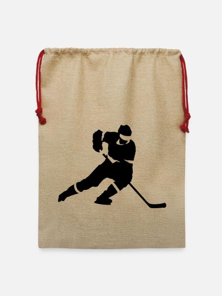 Eishockey - Jute Weihnachtssack - Beige