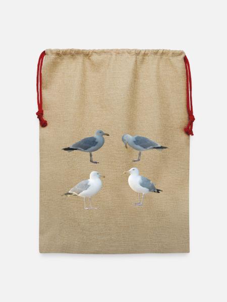 Möwen - Jute Weihnachtssack - Beige