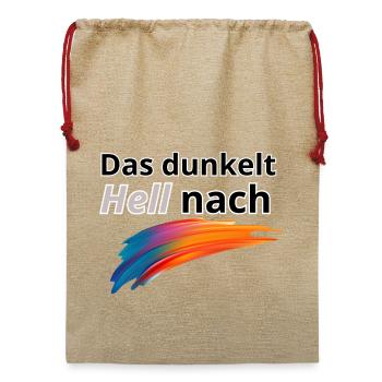 Das Dunkelt hell nach - Jute Weihnachtssack  - Beige - Vorne