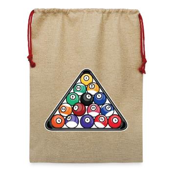Billard Dreieck - Jute Weihnachtssack  - Beige - Vorne