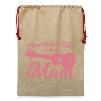 Uke Mama - Jute Weihnachtssack  - Beige - Vorne