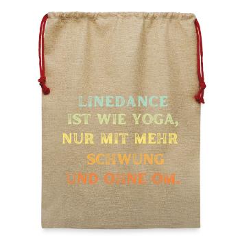 Linedance ist wie Yoga mit mehr Schwung & ohne Om - Jute Weihnachtssack  - Beige - Vorne