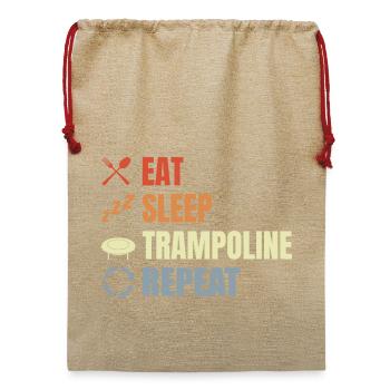 Trampolinspringen Routine - Jute Weihnachtssack  - Beige - Vorne