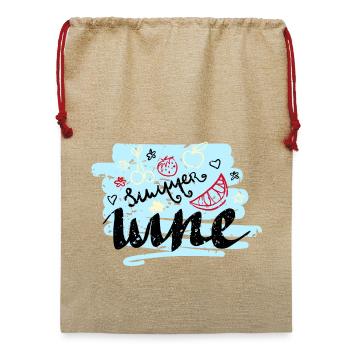 Sommer Scribble Früchte - Jute Weihnachtssack  - Beige - Vorne