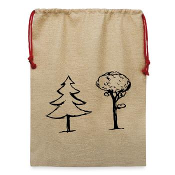 Bäume - Jute Weihnachtssack  - Beige - Vorne