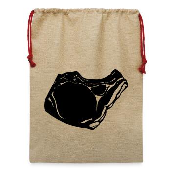Steak - Jute Weihnachtssack  - Beige - Vorne