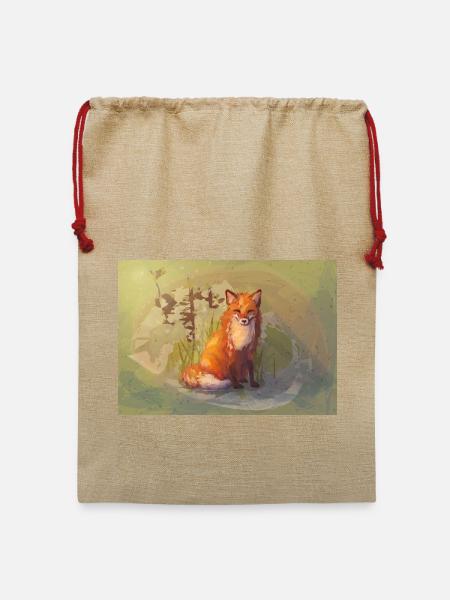 Herbst Fuchs - Jute Weihnachtssack  - Beige