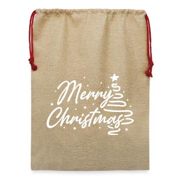 Frohe Weihnachten Drehbuchbaum - Jute Weihnachtssack  - Beige - Vorne