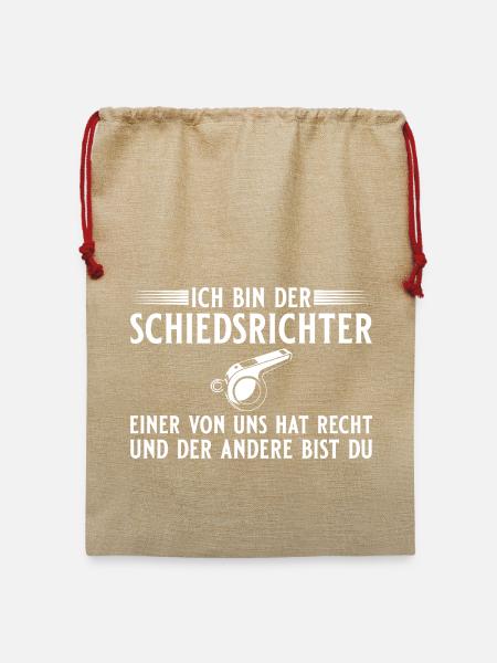 Schiedsrichter Einer hat recht - Schiri - Jute Weihnachtssack - Beige