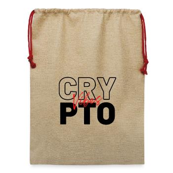 Crypto Vibes - Jute Weihnachtssack  - Beige - Vorne