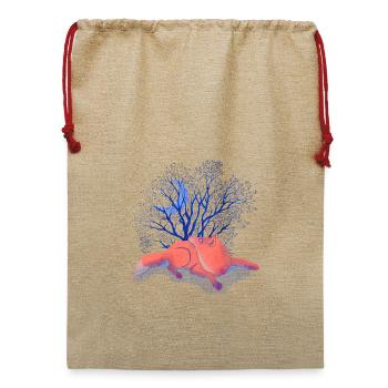 Mondträume unter Blauem Baum - Jute Weihnachtssack  - Beige - Vorne