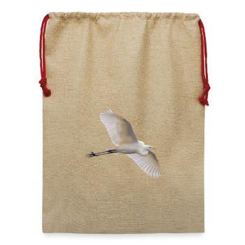 Silberreiher im Flug - Fotografie - Jute Weihnachtssack  - Beige - Vorne