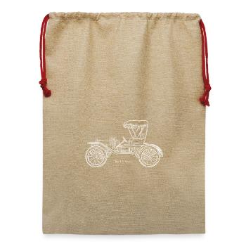 Oldtimer Blaupause Linie Kunst - Jute Weihnachtssack  - Beige - Vorne