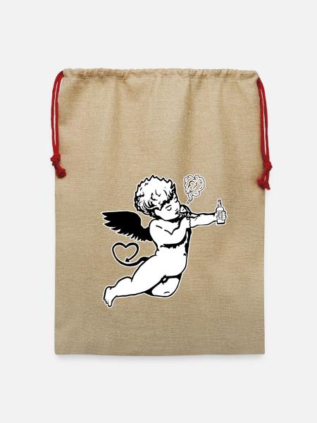 Dämonen-Ange - Jute Weihnachtssack  - Beige