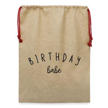 Geburtstags-Babe - Jute Weihnachtssack  - Beige - Vorne
