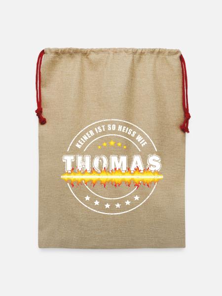 Keiner ist so heiss wie THOMAS - Jute Weihnachtssack - Beige