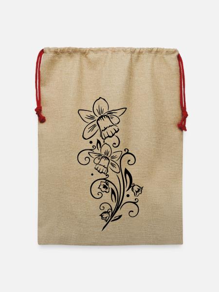 Osterglocken Narzissen Frühling - Jute Weihnachtssack - Beige
