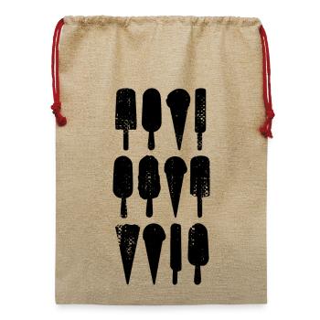 Eiscreme Sorten - Jute Weihnachtssack  - Beige - Vorne