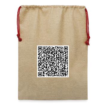 QR Wild Lives Matter - Jute Weihnachtssack  - Beige - Vorne