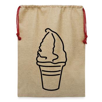 Eiscreme - Jute Weihnachtssack  - Beige - Vorne