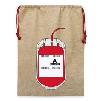 Ein negativer Blutbeutel - Jute Weihnachtssack  - Beige - Vorne