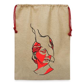 Rauchende Statue - Jute Weihnachtssack  - Beige - Vorne
