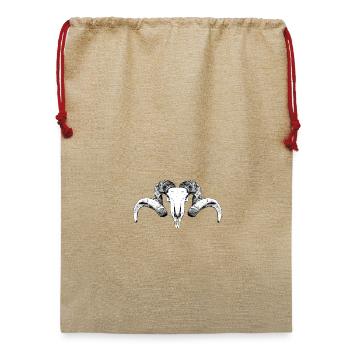ZiegenschädelSkizze - Jute Weihnachtssack  - Beige - Vorne
