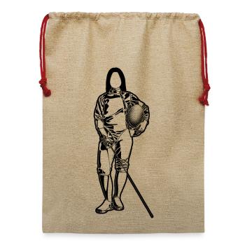 Fechterin - Jute Weihnachtssack  - Beige - Vorne