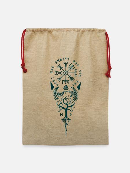 Arkane Baum- und Sternenrouten - Jute Weihnachtssack  - Beige