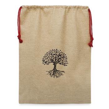 baum - Jute Weihnachtssack  - Beige - Vorne