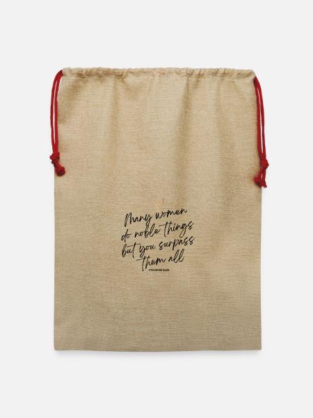 Sprüche 31 Christliche Gabe. - Jute Weihnachtssack  - Beige