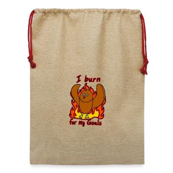 Burn Owl Ziele Brennen - Jute Weihnachtssack  - Beige - Vorne