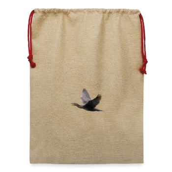 Kormoran im Flug - Jute Weihnachtssack  - Beige - Vorne