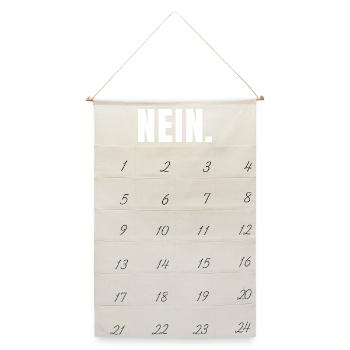 NEIN. | Klares Statement in Typografie - Leinen Adventskalender  - Naturweiß - Vorne