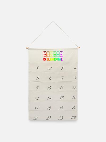 Inklusion ist elementar # - Leinen Adventskalender  - Naturweiß