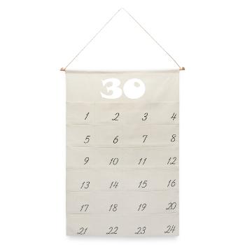30 - Leinen Adventskalender  - Naturweiß - Vorne