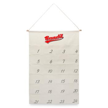 bandit dieb crime criminal aufkleber hooligan gang - Leinen Adventskalender  - Naturweiß - Vorne