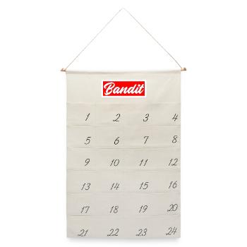bandit dieb crime criminal aufkleber hooligan gang - Leinen Adventskalender  - Naturweiß - Vorne