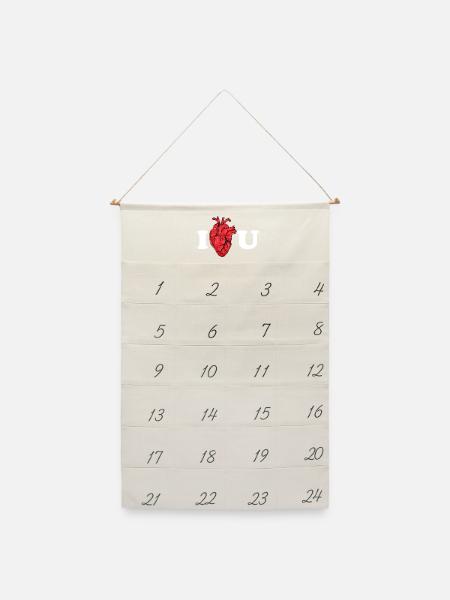 Wahre Liebe als anatomisches Statement - Leinen Adventskalender - Naturweiß