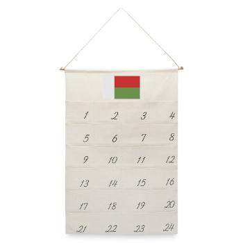 Madagaskar-Flagge - Leinen Adventskalender  - Naturweiß - Vorne