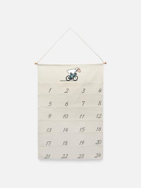 Rennrad Radfahren - Leinen Adventskalender - Naturweiß