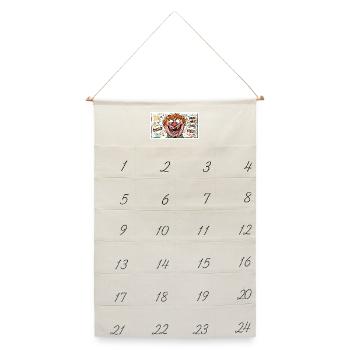 Durst-Karikatur Comicgesicht - Leinen Adventskalender  - Naturweiß - Vorne