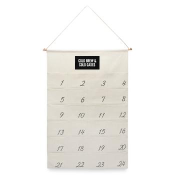 Cold Brew & Cold Cases - Leinen Adventskalender  - Naturweiß - Vorne