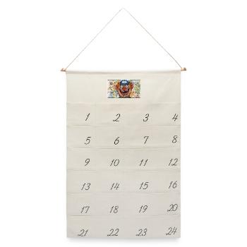 Argentinischer Fan-Clown mit Fußball-Chaos - Leinen Adventskalender  - Naturweiß - Vorne